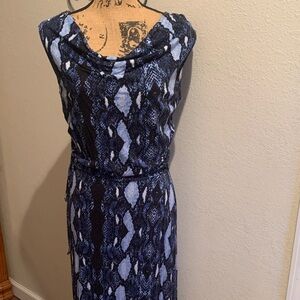 Calvin Klein Collection Blue and Black Maxi dress